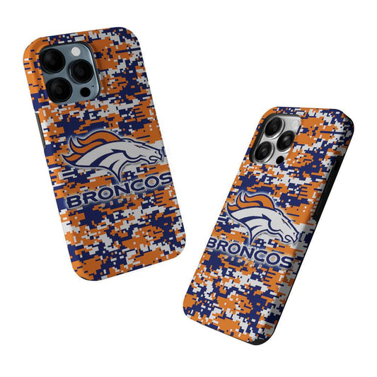 Denver Broncos Pixels 2 in 1 Tough Phone Case-Oxvistore
