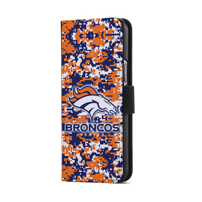 Denver Broncos Pixels Flip Wallet Phone Case