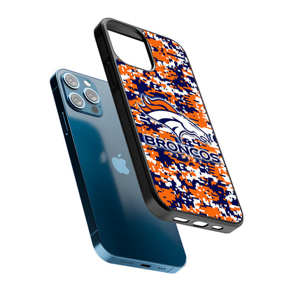 Denver Broncos Pixels 2D Rubber Phone Case