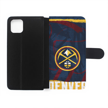 Denver Nuggets Pattern Flip Wallet Phone Case