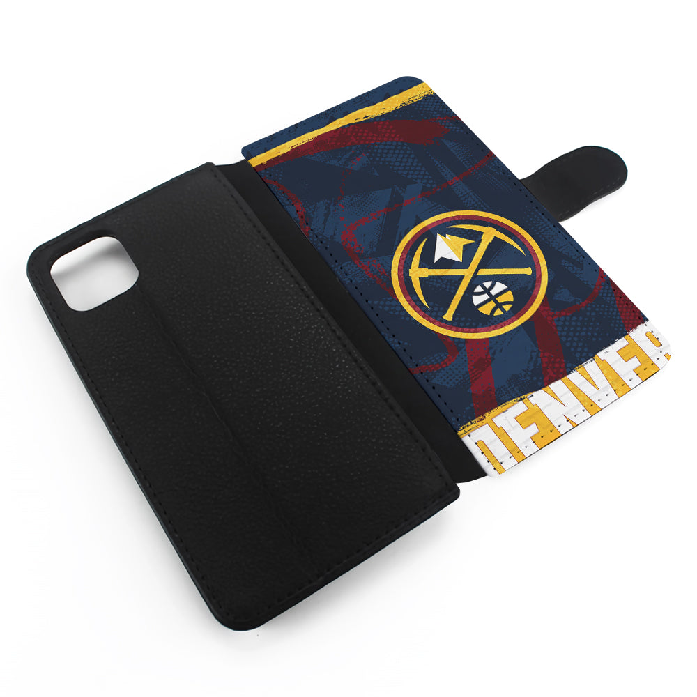 Denver Nuggets Pattern Flip Wallet Phone Case