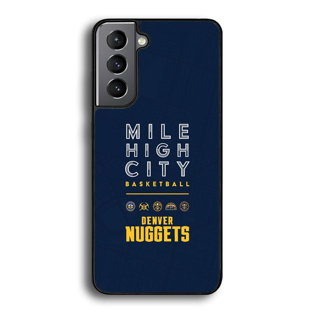 Denver Nuggets The Mile High City Samsung Galaxy S24 Case-Rubber Black (2D Case)-Oxvistore