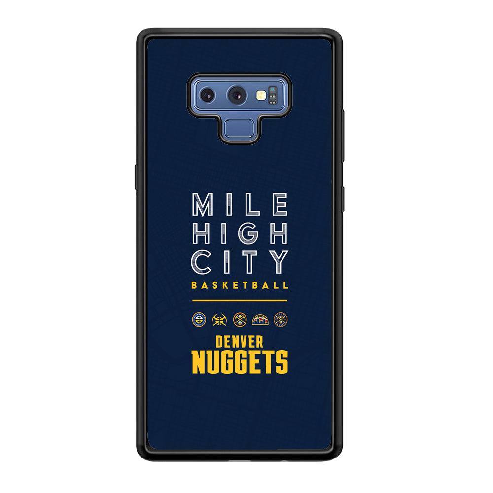 Denver Nuggets The Mile High City Samsung Galaxy Note 9 Case-Rubber Black (2D Case)-Oxvistore