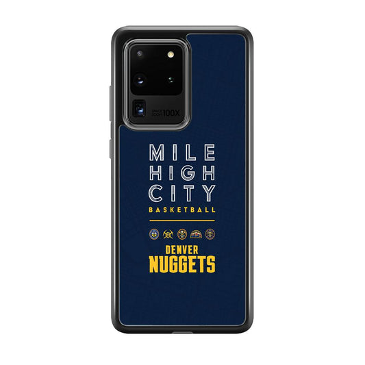 Denver Nuggets The Mile High City Samsung Galaxy S20 Ultra Case-Rubber Black (2D Case)-Oxvistore