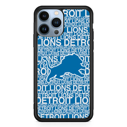 Detroit Lions Pattern 2D Rubber Phone Case