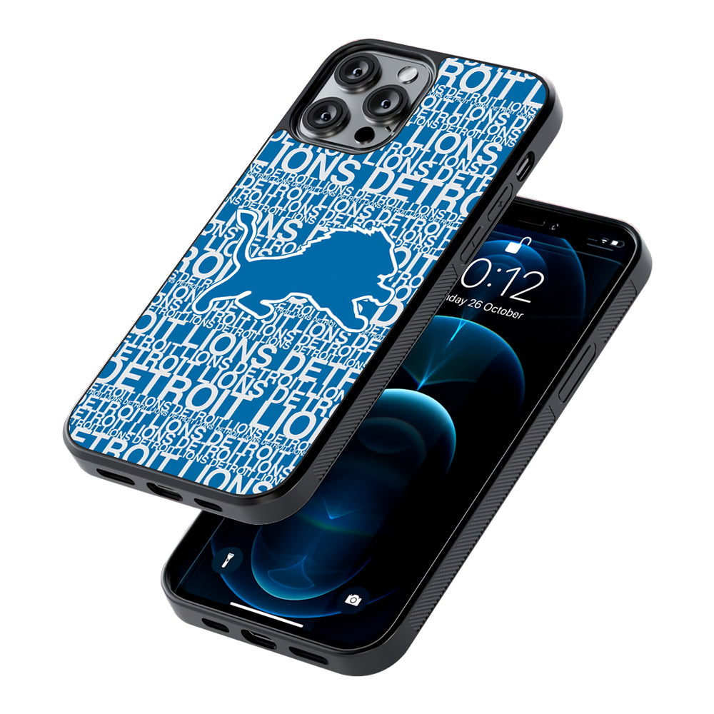 Detroit Lions Pattern 2D Rubber Phone Case