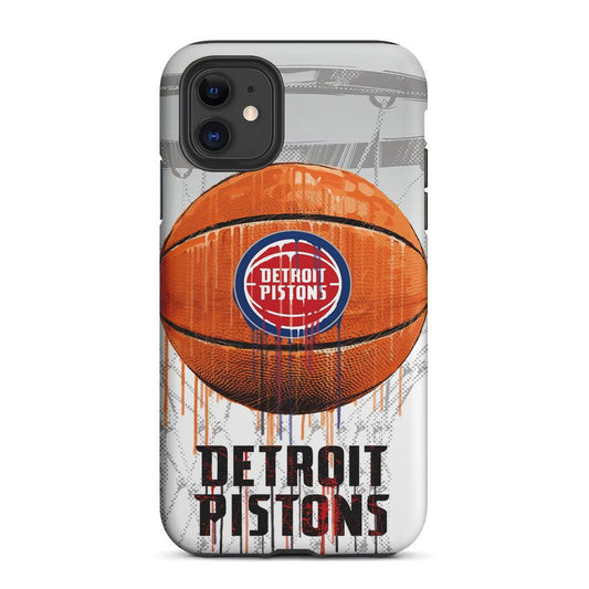 Detroit Pistons Ball 2 in 1 Tough Phone Case-Oxvistore