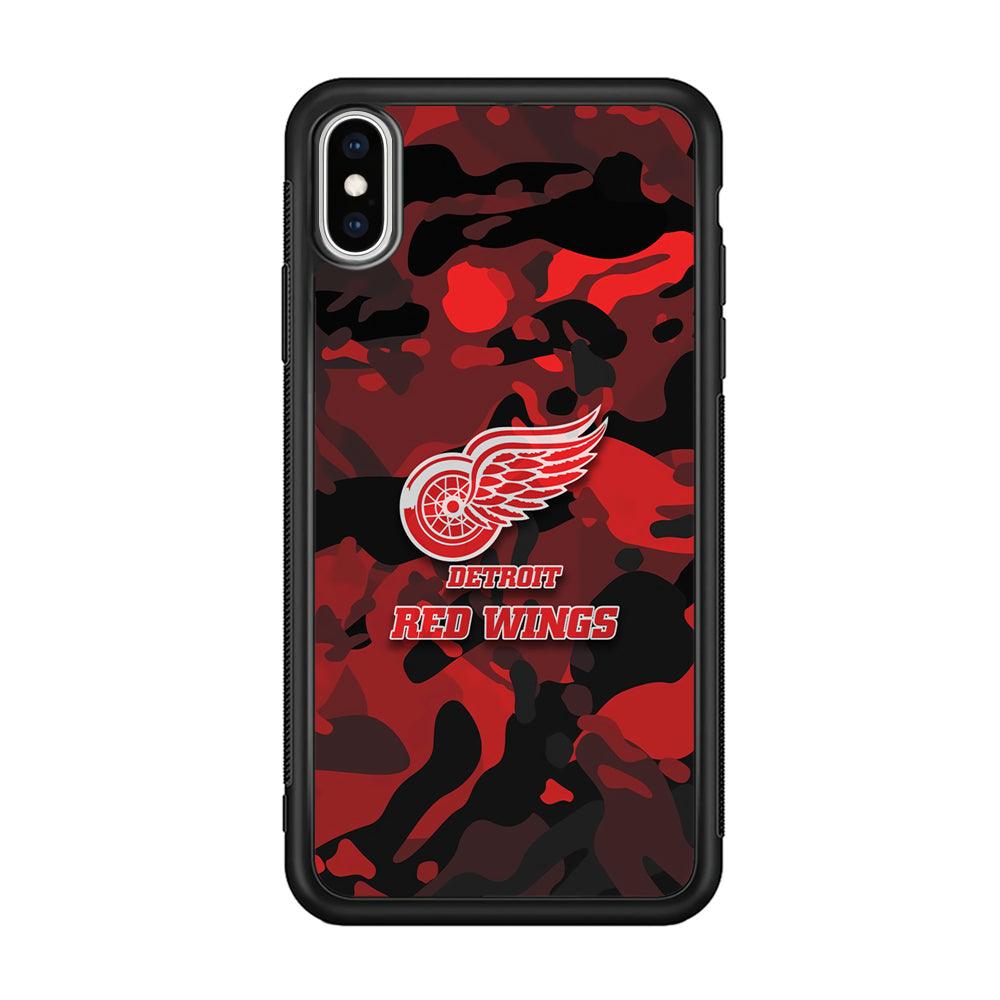Detroit Red Wings Brave in Hand iPhone Xs Max Case-Rubber Black (2D Case)-Oxvistore