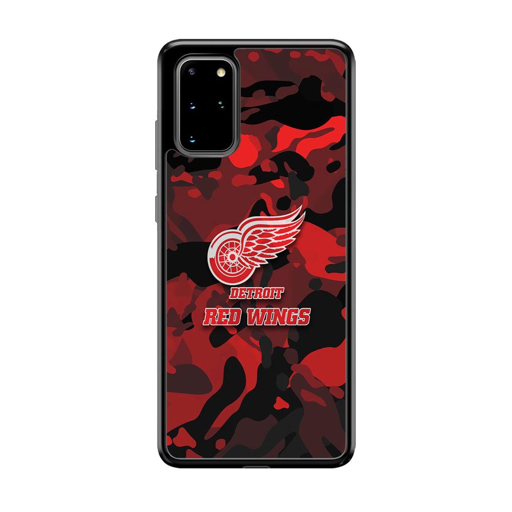 Detroit Red Wings Brave in Hand Samsung Galaxy S20 Plus Case-Rubber Black (2D Case)-Oxvistore