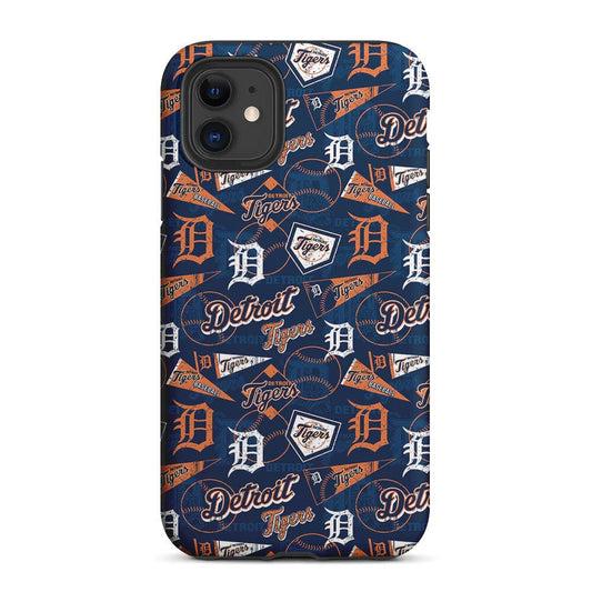 Detroit Tigers Pattern 2 in 1 Tough Phone Case-Oxvistore