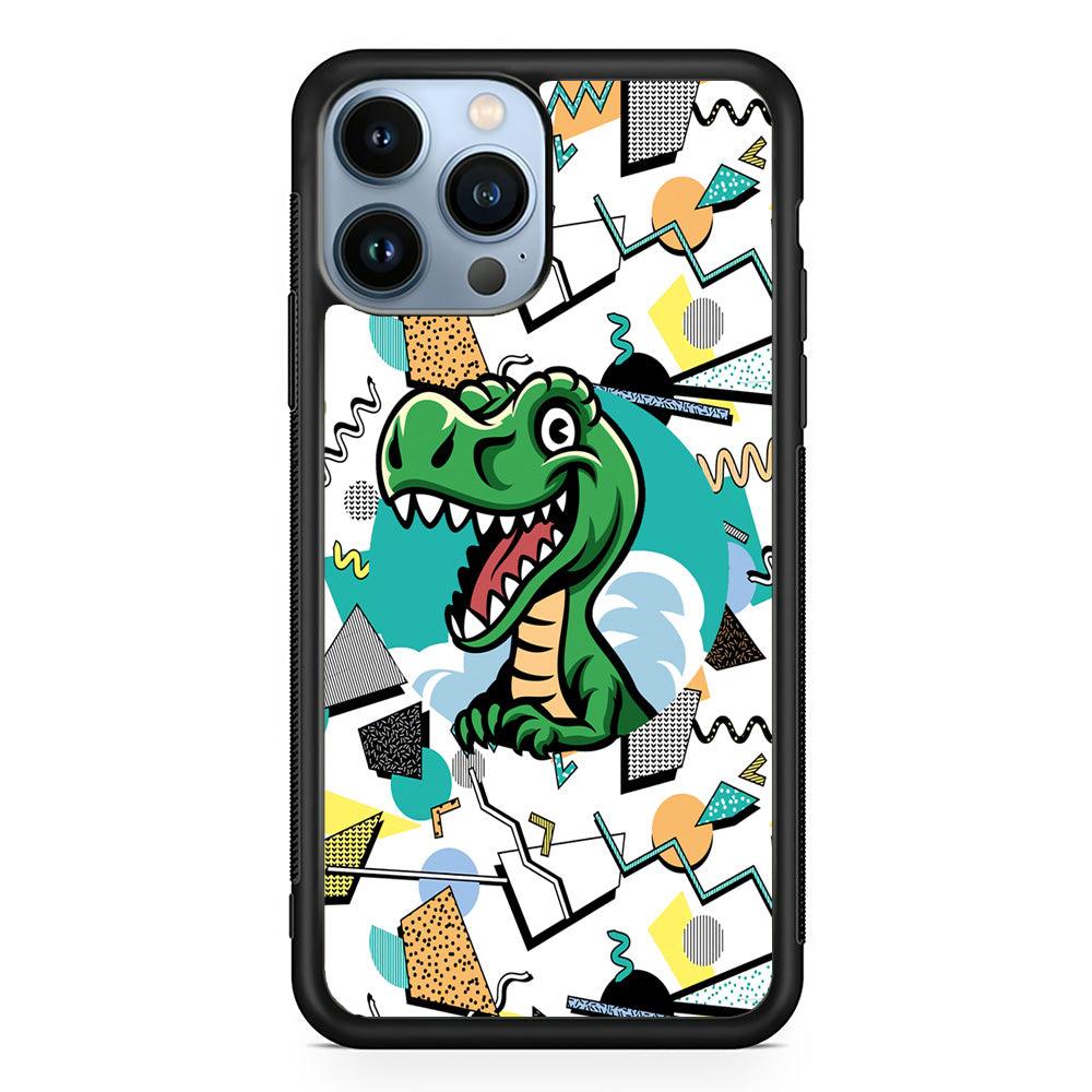 Dinosaur Collage Form of Plesure iPhone 13 Pro Max Case-Rubber Black (2D Case)-Oxvistore