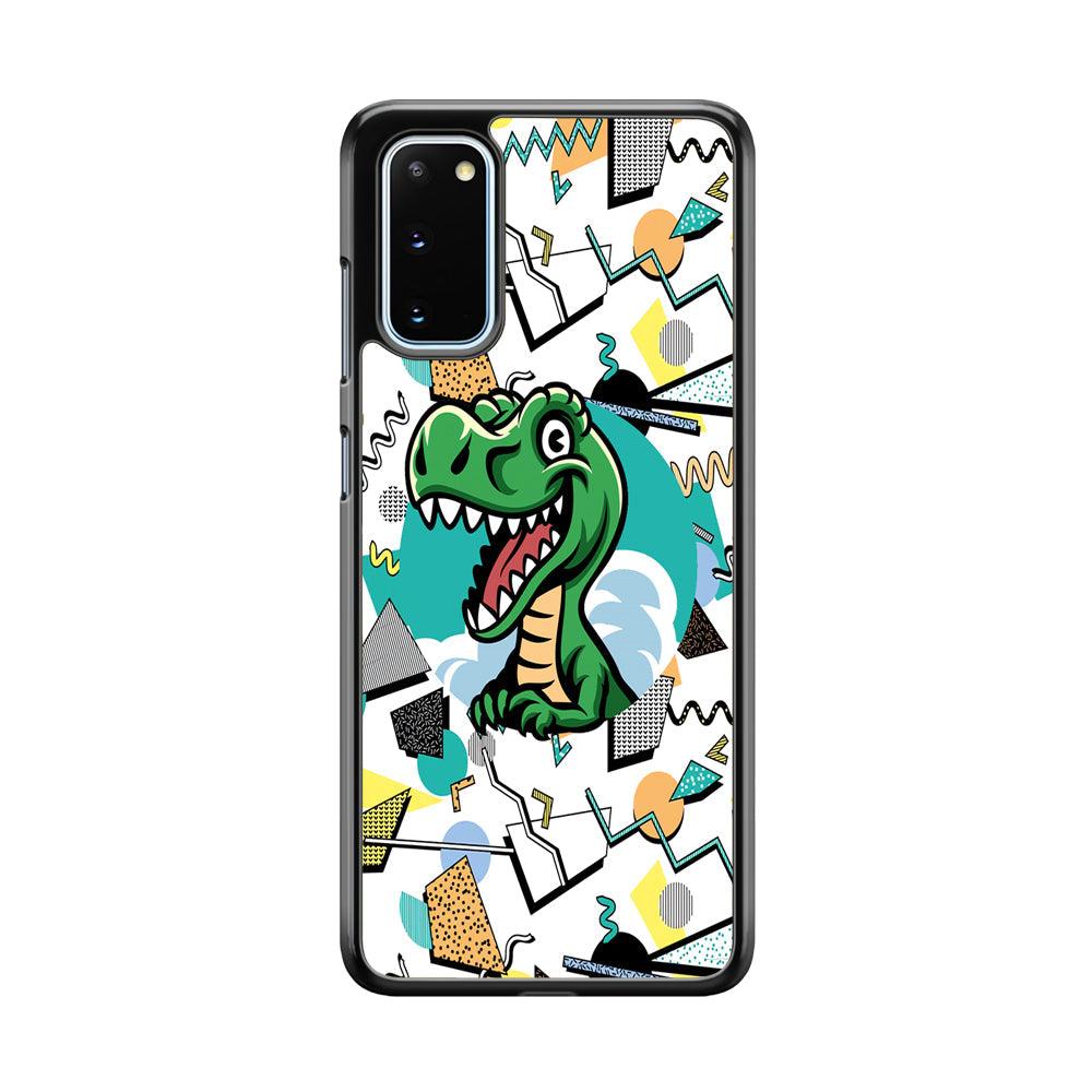 Dinosaur Collage Form of Plesure Samsung Galaxy S20 Case-Rubber Black (2D Case)-Oxvistore
