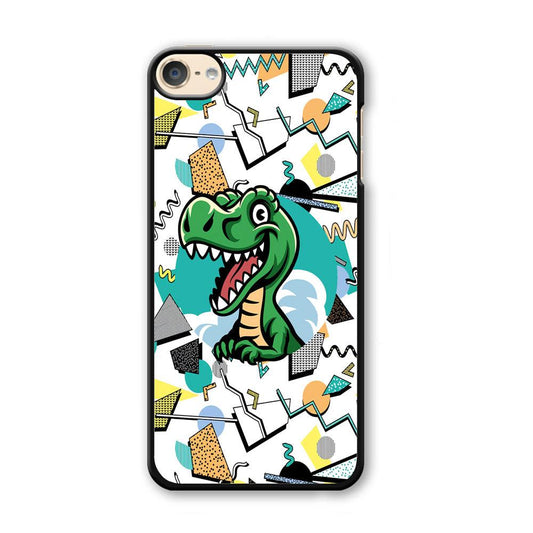 Dinosaur Collage Form of Plesure iPod Touch 6 Case-Plastic Black (2D Case)-Oxvistore