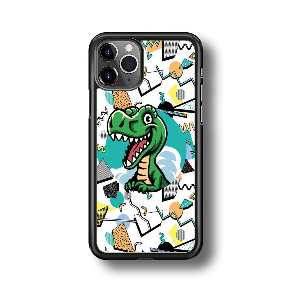 Dinosaur Collage Form of Plesure iPhone 11 Pro Max Case-Rubber Black (2D Case)-Oxvistore