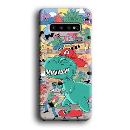 Dinosaur Park of Skating Samsung Galaxy S10 Case-Oxvistore