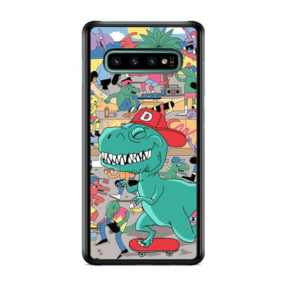 Dinosaur Park of Skating Samsung Galaxy S10 Case-Oxvistore