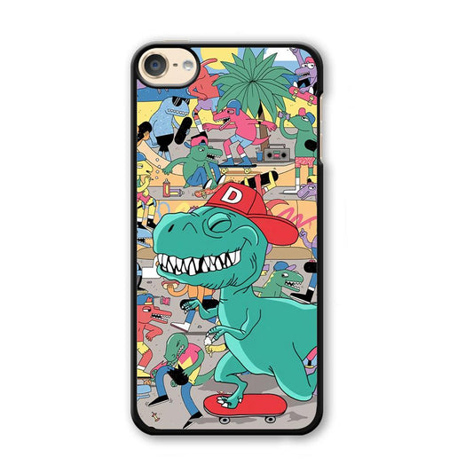 Dinosaur Park of Skating iPod Touch 6 Case-Plastic White (2D Case)-Oxvistore