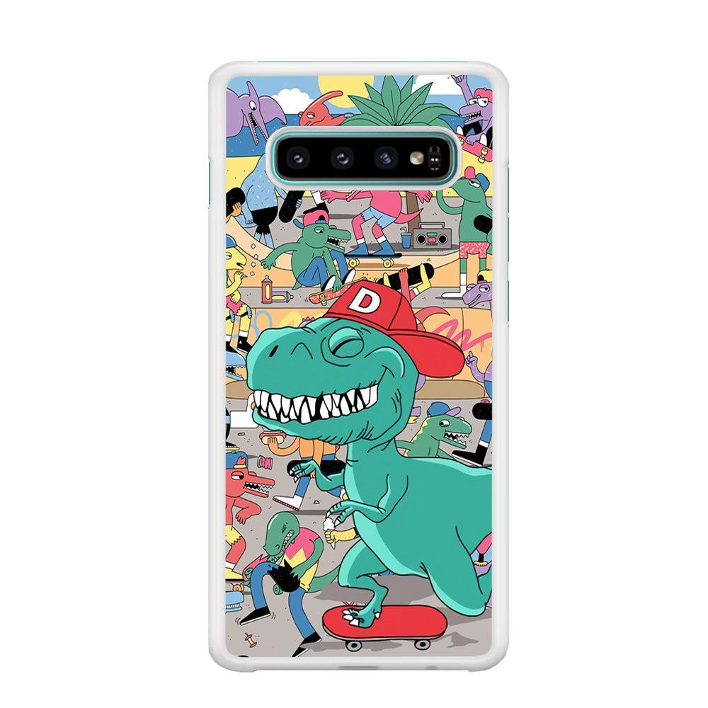 Dinosaur Park of Skating Samsung Galaxy S10 Plus Case-Oxvistore