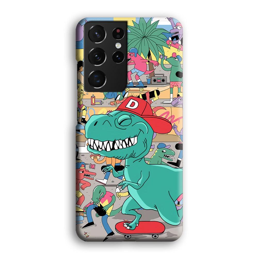 Dinosaur Park of Skating Samsung Galaxy S21 Ultra Case-Oxvistore