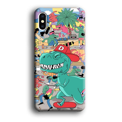 Dinosaur Park of Skating iPhone X Case-Oxvistore