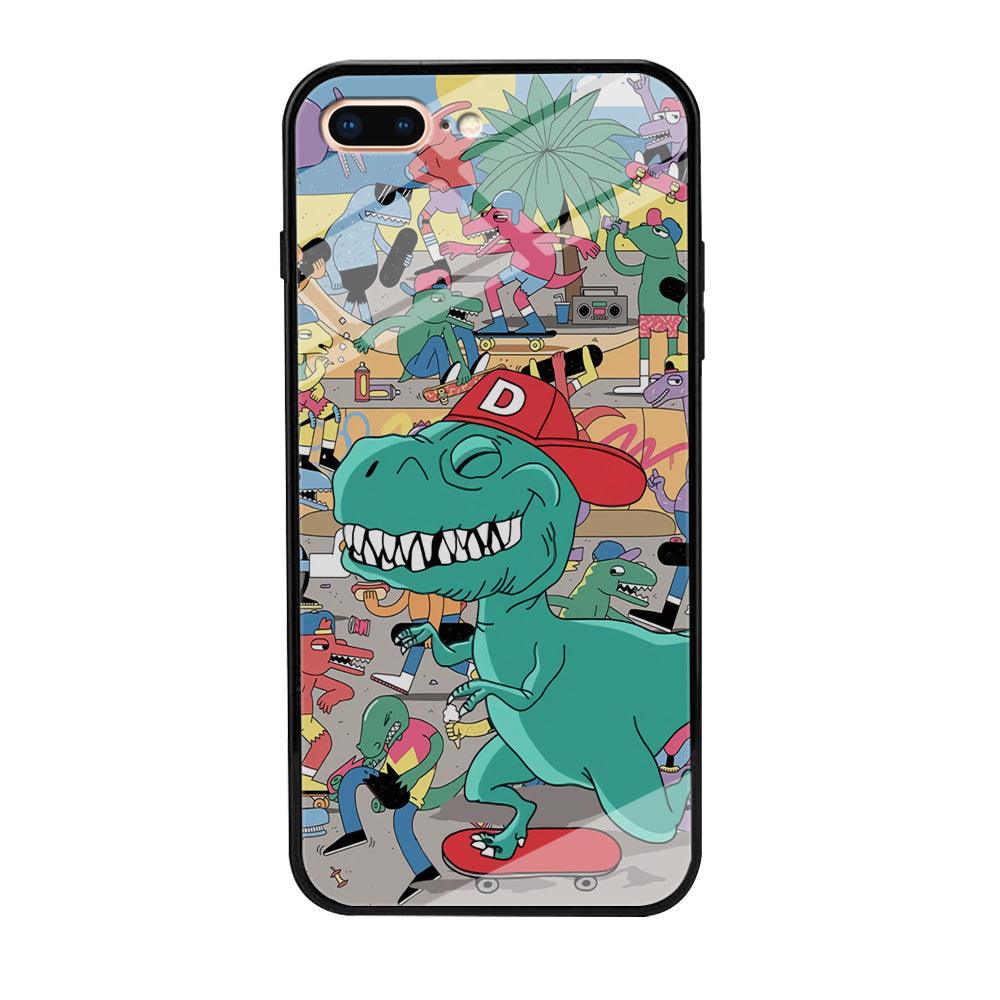 Dinosaur Park of Skating iPhone 8 Plus Case-Oxvistore