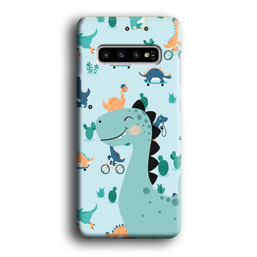 Dinosaur Sport and Smile Samsung Galaxy S10 Case-Oxvistore