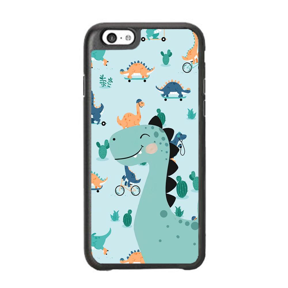 Dinosaur Sport and Smile iPhone 6 Plus | 6s Plus Case-Rubber Black (2D Case)-Oxvistore