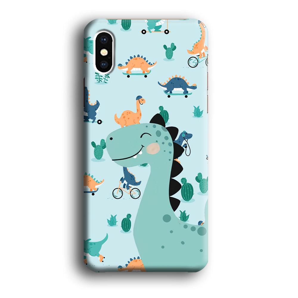 Dinosaur Sport and Smile iPhone X Case-Oxvistore