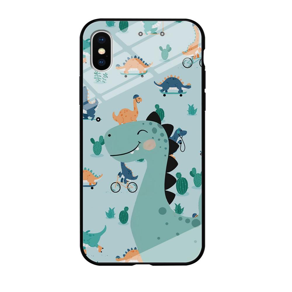 Dinosaur Sport and Smile iPhone X Case-Oxvistore