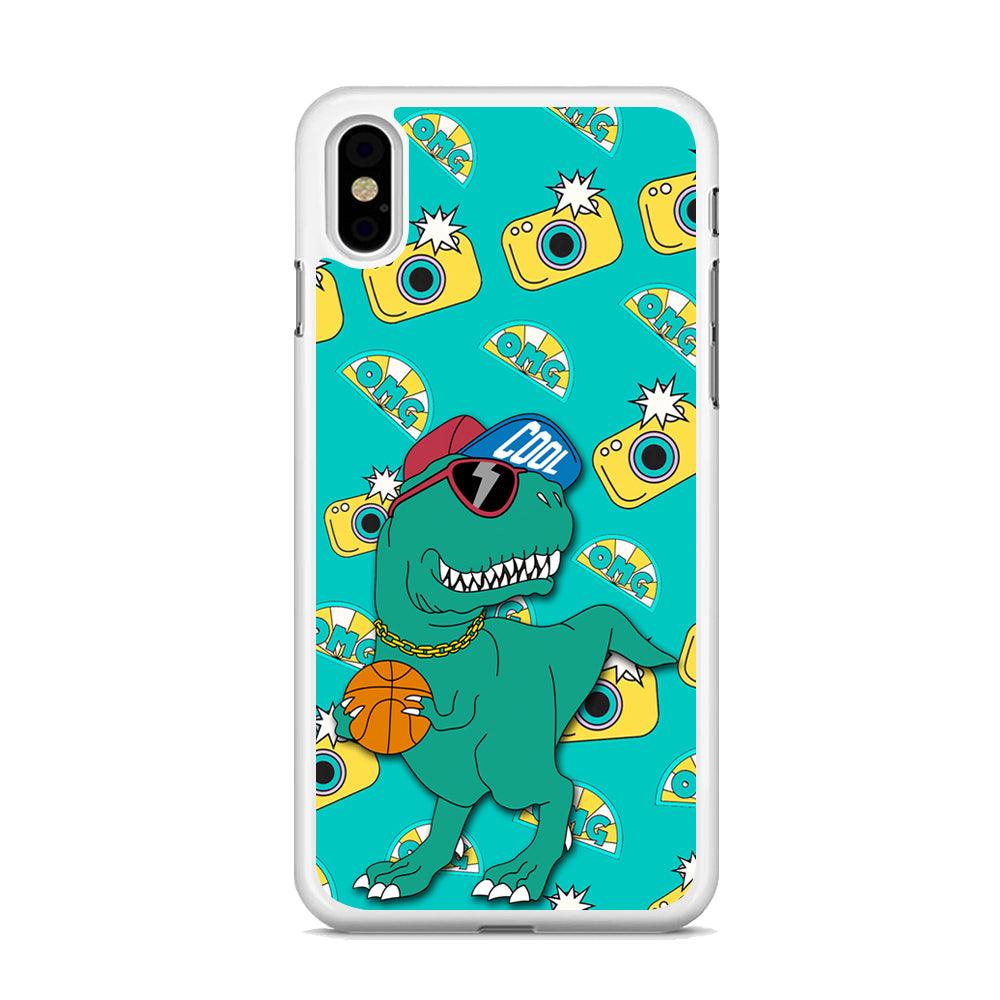 Dinosaur Star Player iPhone X Case-Oxvistore