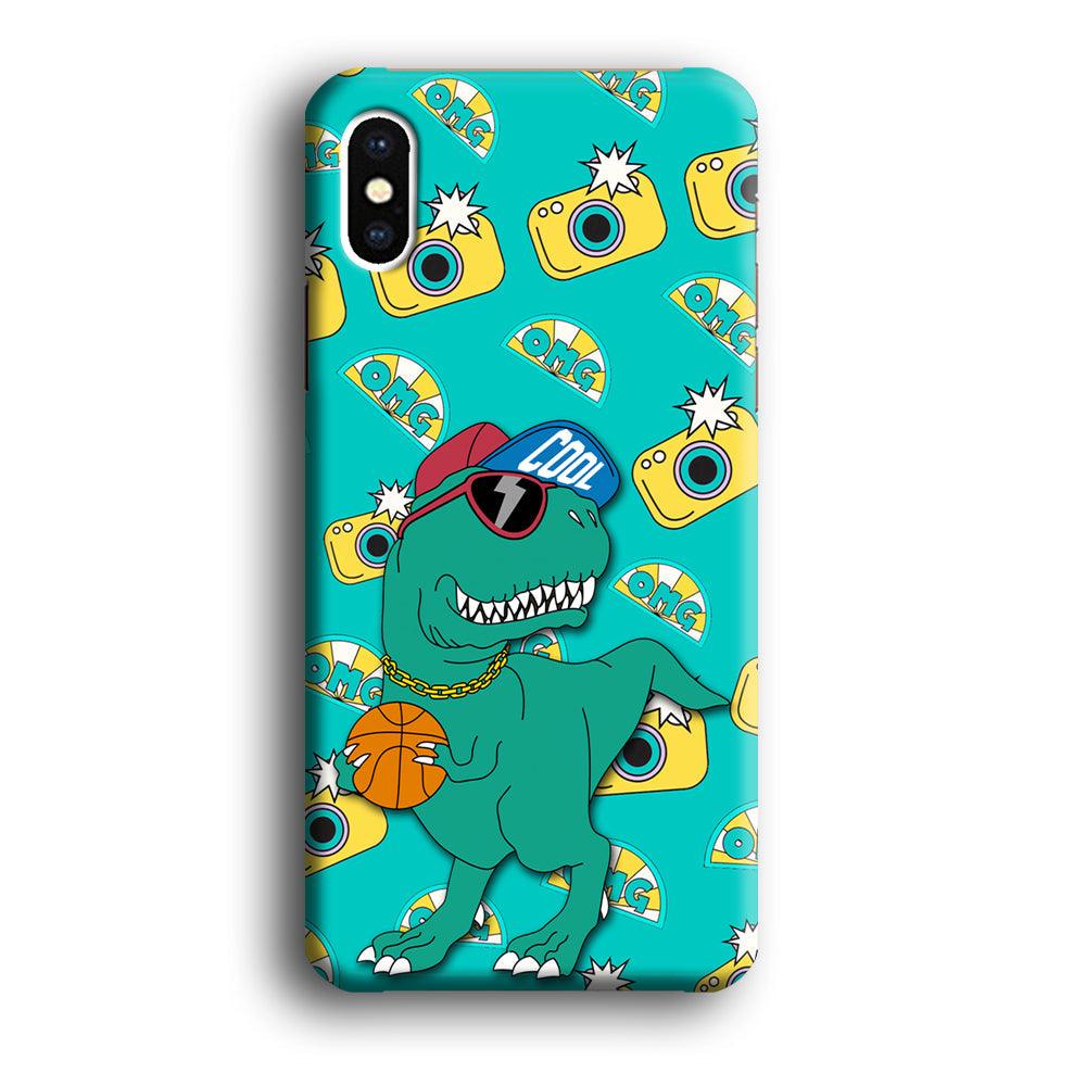 Dinosaur Star Player iPhone X Case-Oxvistore