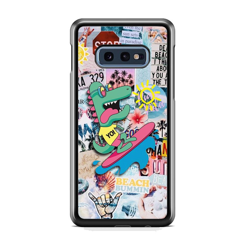 Dinosaur Surfing Time Samsung Galaxy S10E Case-3D Case-Oxvistore