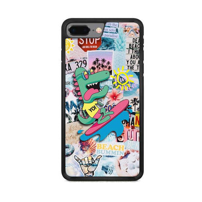 Dinosaur Surfing Time iPhone 7 Plus Case-Oxvistore