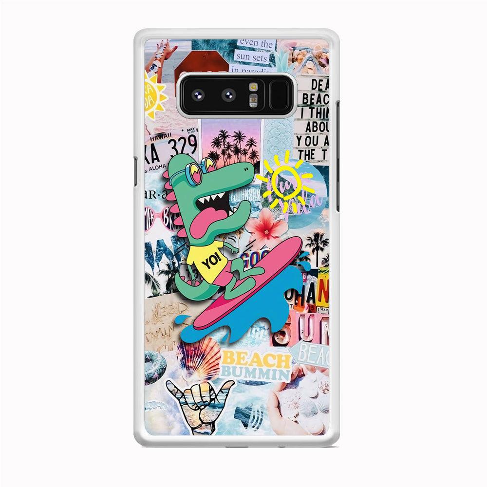 Dinosaur Surfing Time Samsung Galaxy Note 8 Case-Oxvistore