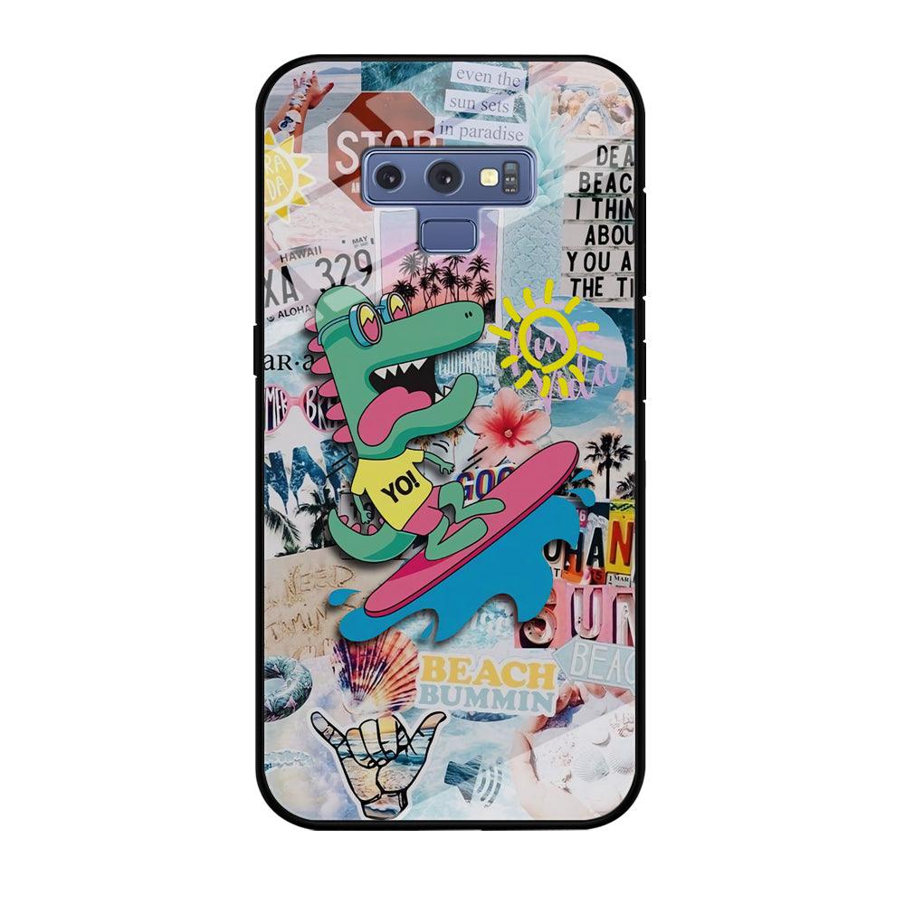 Dinosaur Surfing Time Samsung Galaxy Note 9 Case-Oxvistore