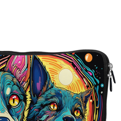 Dog Cat Colorful Art Laptop Sleeve Protective Cover