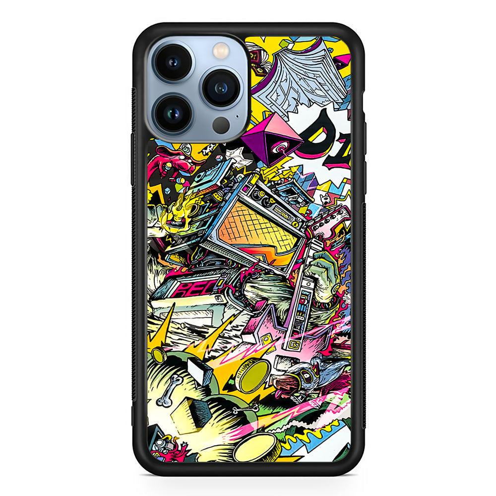Doodle Box Toys iPhone 15 Pro Max Case-Rubber Black (2D Case)-Oxvistore