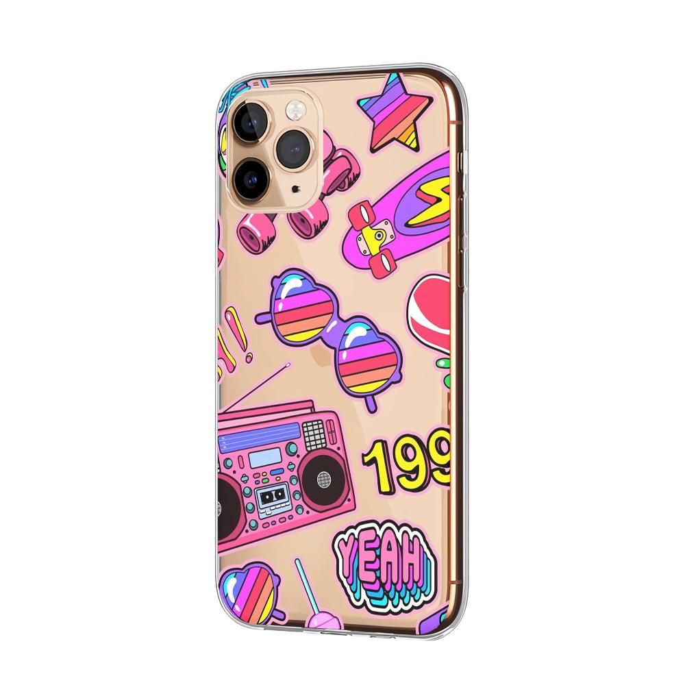 Doodle Fun with Colorful Vibes Clear Soft Case-Oxvistore