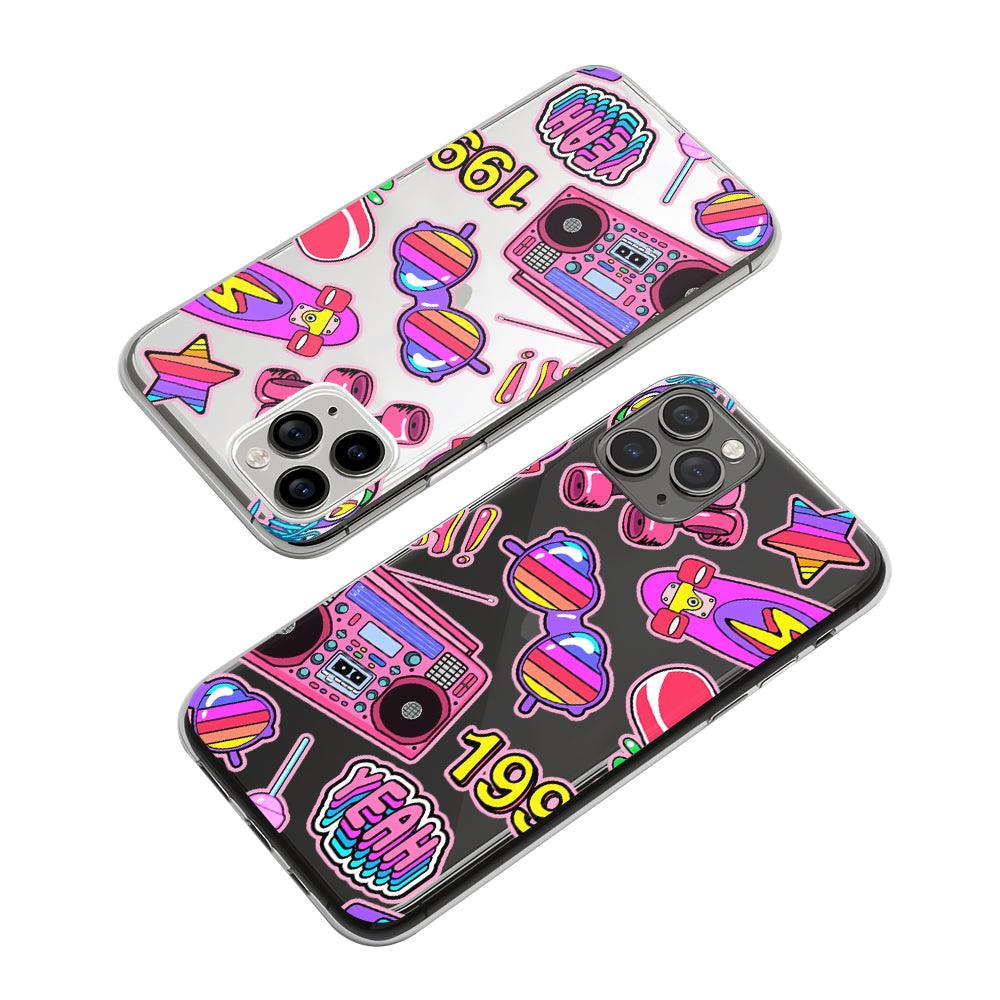 Doodle Fun with Colorful Vibes Clear Soft Case-Oxvistore