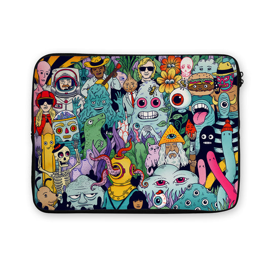 Doodle Monster and Alien Laptop Sleeve Protective Cover