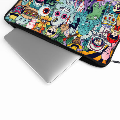 Doodle Monster and Alien Laptop Sleeve Protective Cover