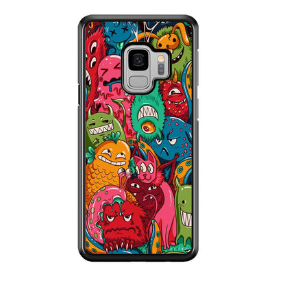 Doodle Monsters Get Together and Laugh Samsung Galaxy S9 Case-Oxvistore