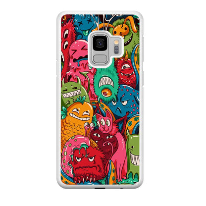 Doodle Monsters Get Together and Laugh Samsung Galaxy S9 Case-Oxvistore