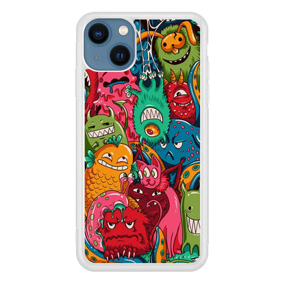 Doodle Monsters Get Together and Laugh iPhone 13 Case-Oxvistore