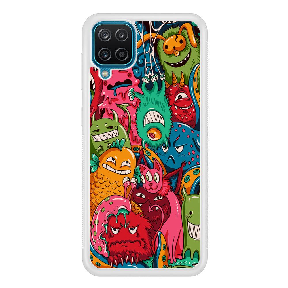 Doodle Monsters Get Together and Laugh Samsung Galaxy A12 Case-Oxvistore