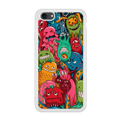 Doodle Monsters Get Together and Laugh iPhone 8 Case-Oxvistore