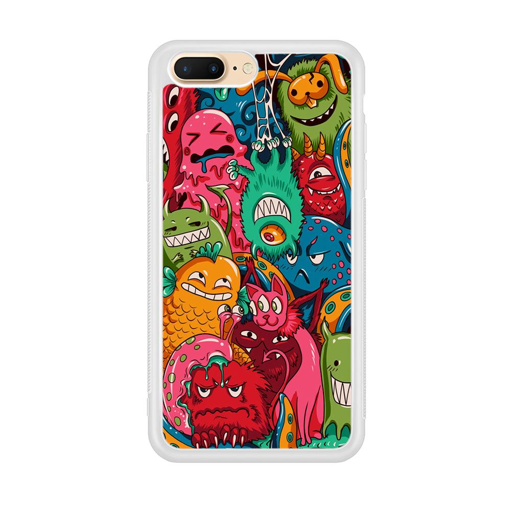 Doodle Monsters Get Together and Laugh iPhone 8 Plus Case-Oxvistore