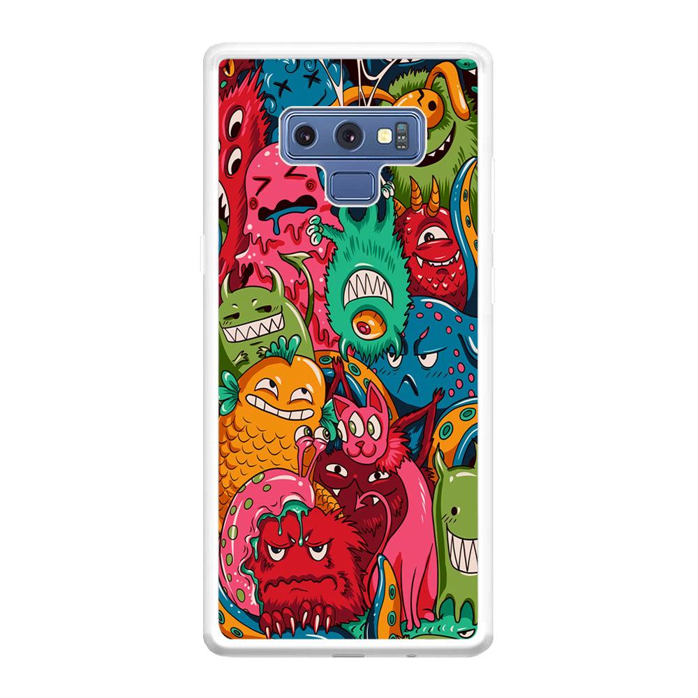 Doodle Monsters Get Together and Laugh Samsung Galaxy Note 9 Case-Oxvistore