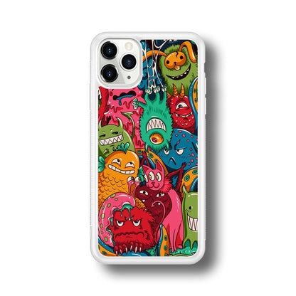 Doodle Monsters Get Together and Laugh iPhone 11 Pro Case-Oxvistore