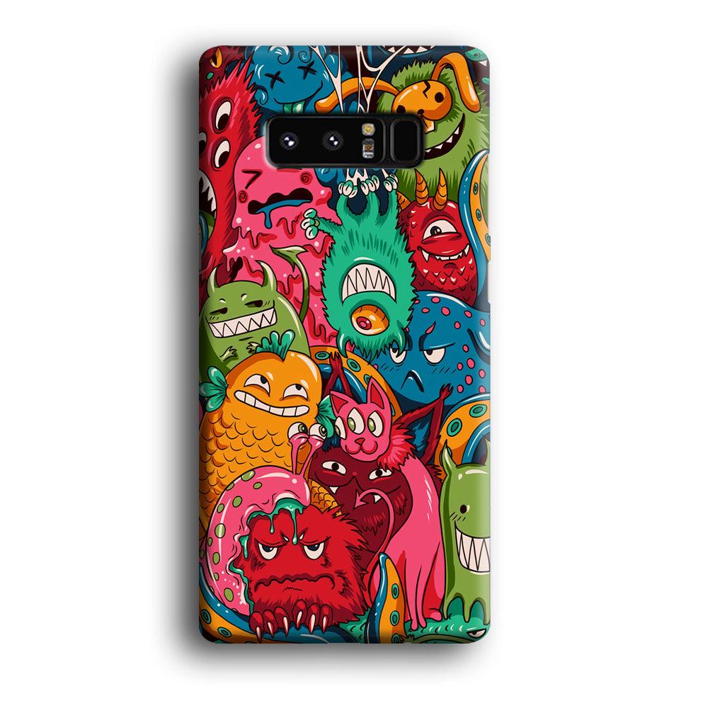 Doodle Monsters Get Together and Laugh Samsung Galaxy Note 8 Case-Oxvistore